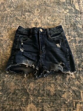 Rue21 Dark Blue Distressed Denim Shorts